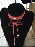 Chokers Suede Perlas
