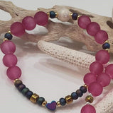 Pulsera Elástica Corazón Hema + Cristal Redondo