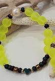 Pulsera Elástica Corazón Hema + Cristal Redondo