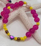 Pulsera Elástica Corazón Hema + Cristal Redondo