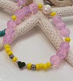 Pulsera Elástica Corazón Hema + Cristal Redondo