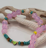 Pulsera Elástica Corazón Hema + Cristal Redondo