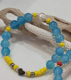 Pulsera Elástica Corazón Hema + Cristal Redondo
