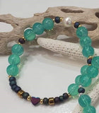 Pulsera Elástica Corazón Hema + Cristal Redondo