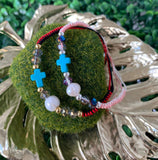 Pulsera Cruz Turquesa Cristales