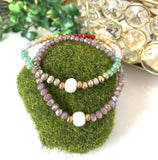 Pulsera una Perla Cristales en Oro Rosado