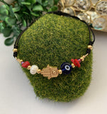 Pulsera Alambrada Hamsa con Ojo Turco