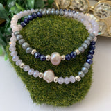 Pulsera una Perla Purpura Cristales