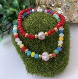 Pulsera una Perla Purpura Cristales