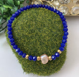 Pulsera una Perla Purpura Cristales