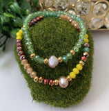 Pulsera una Perla Purpura Cristales