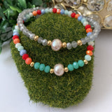 Pulsera una Perla Purpura Cristales