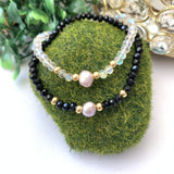 Pulsera una Perla Purpura Cristales