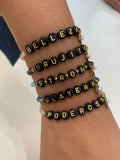 Pulsera Elástica de Frases Doradas