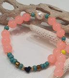 Pulsera Elástica Corazón Hema + Cristal Redondo