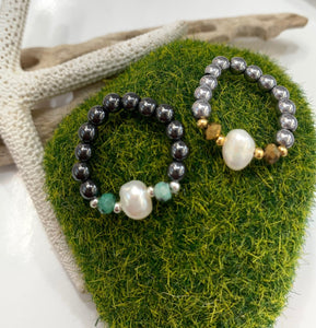 Sortija Elástica con Hematite